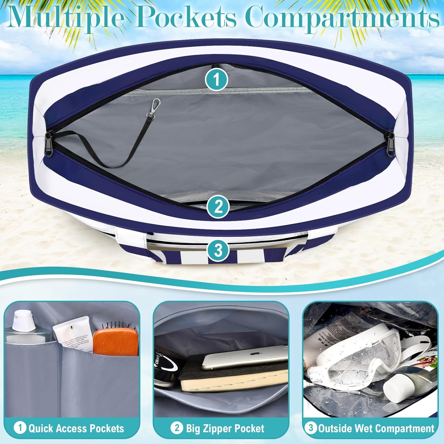 Grote Strandtas 55L - Waterdicht & Sandproof - 35% Korting!