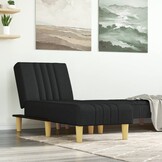 vidaXL Chaise longue stof zwart - 35% korting!