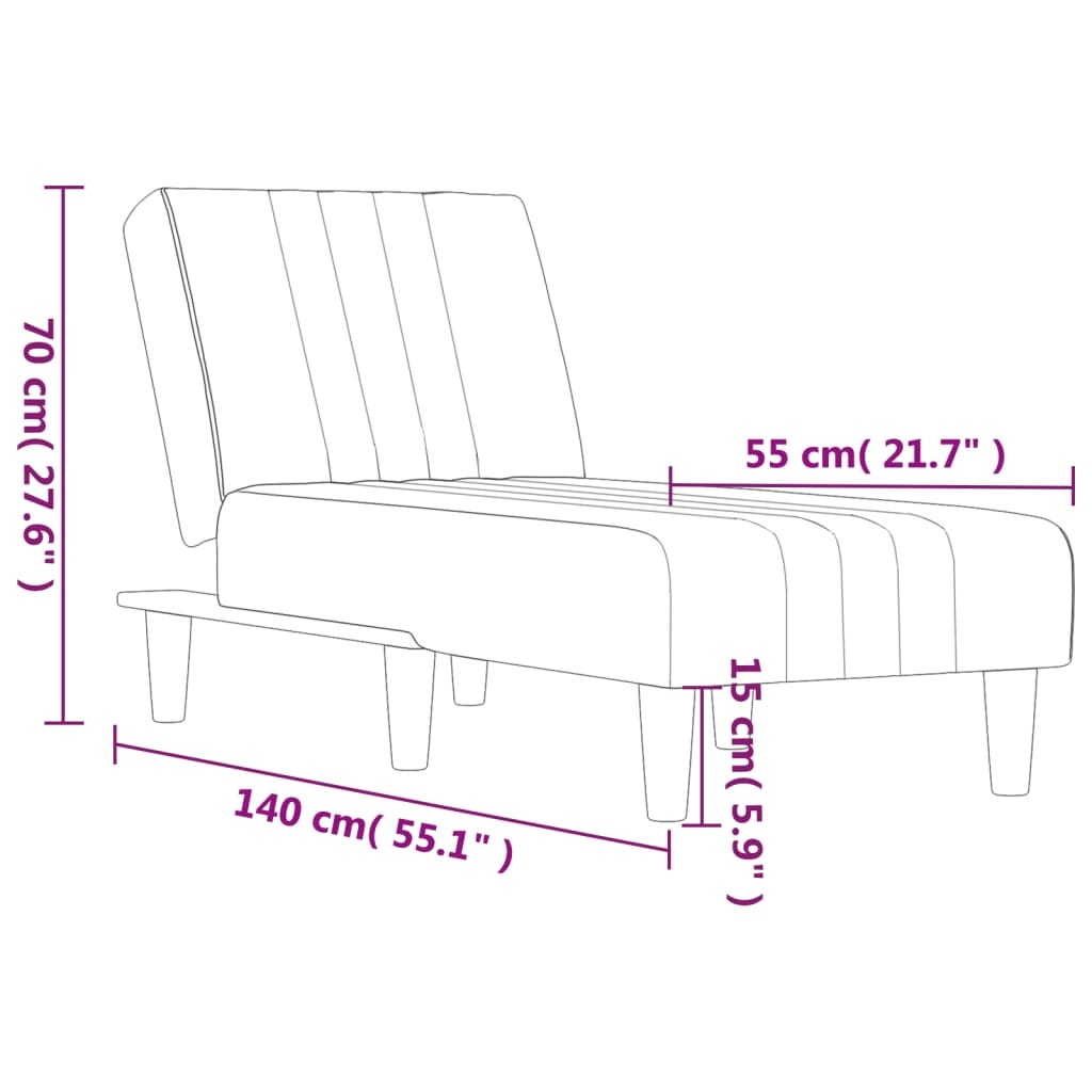 vidaXL Chaise longue stof zwart - 35% korting!