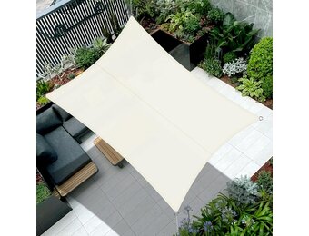 COOL AREA Zonnezeil 4x5m Rechthoekig Wit 55% Korting