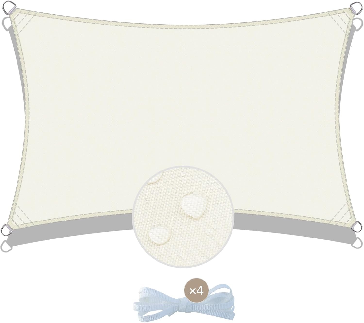 COOL AREA Zonnezeil 4x5m Rechthoekig Wit 55% Korting