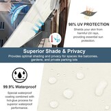 COOL AREA Zonnezeil 4x5m Rechthoekig Wit 55% Korting