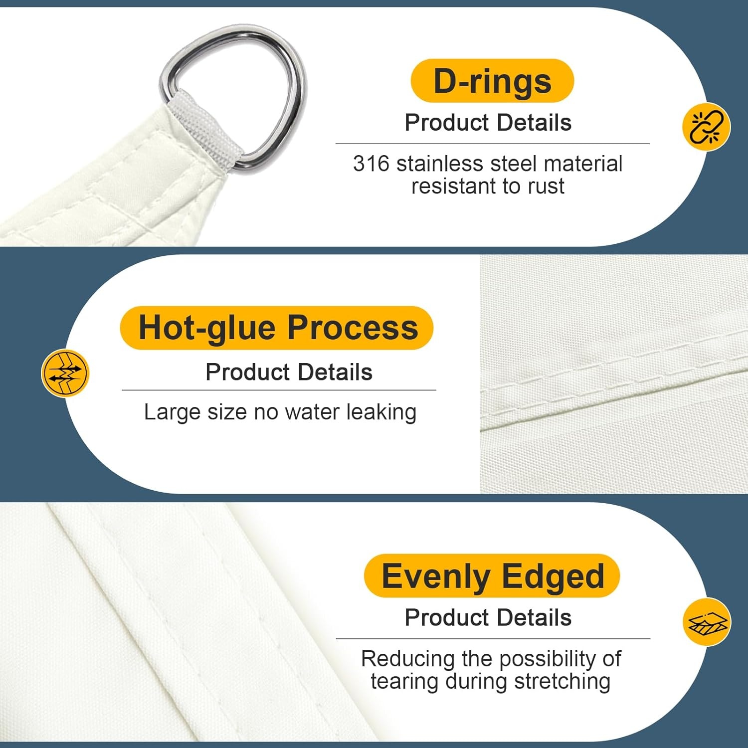 COOL AREA Zonnezeil 4x5m Rechthoekig Wit 55% Korting