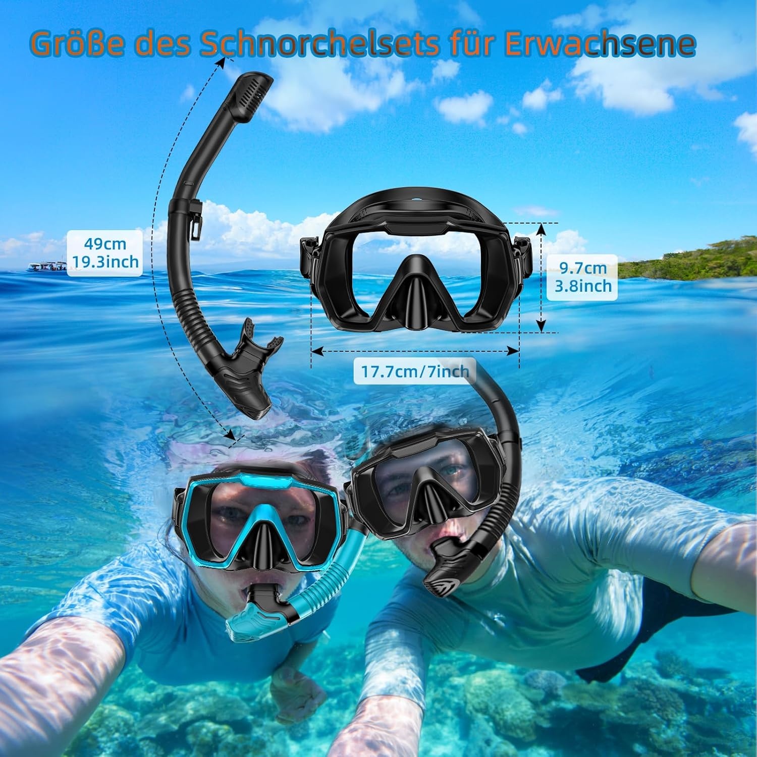 Snorkelset Volwassenen met Zwemvliezen - 30% Korting