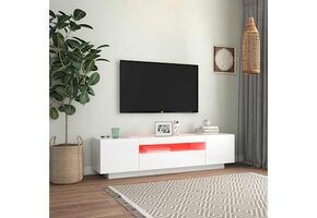 vidaXL TV-meubel met LED, 160cm hoogglans wit - Nu 35% KORTING!