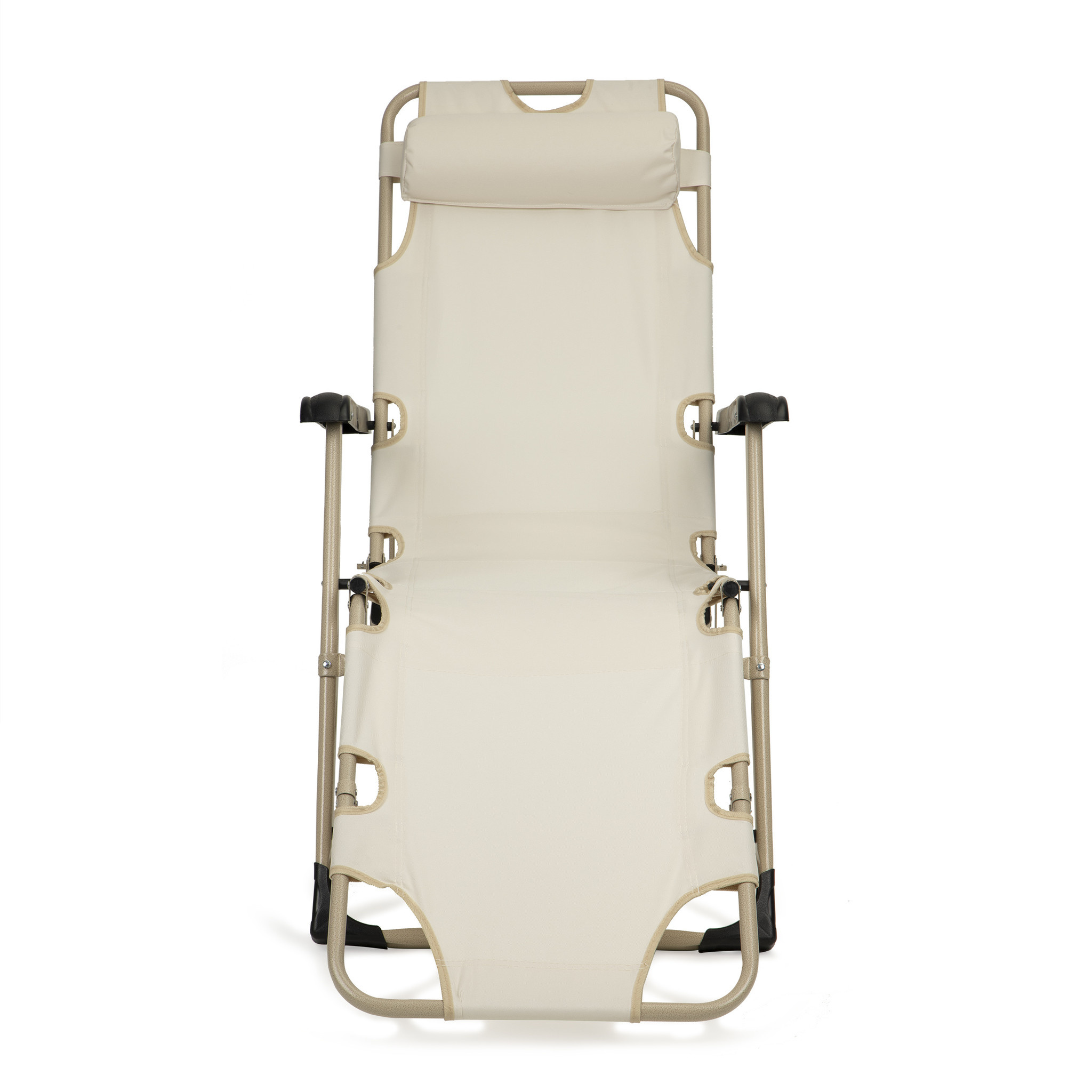 Geretourneerde Tuin Ligstoel 2in1 Beige - 55% Korting