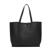 Zwarte Dames Schoudertas | Ecologisch Leer | -40%