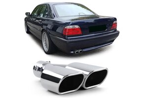 Zilveren RVS Uitlaatsierstuk Dubbel - 40% Korting