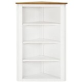 vidaXL Hoekkast - Massief Eikenhout & Wit - 59x36x100 cm - 76% Korting!