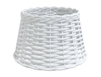 vidaXL Plafondlampenkap Ø38x23 cm Wicker Wit - 79% Korting