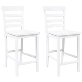 vidaXL Barkrukken 2 st. massief rubberhout wit - 35% Korting