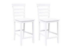 vidaXL Barkrukken 2 st. massief rubberhout wit - 35% Korting