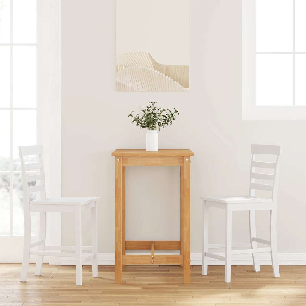 vidaXL Barkrukken 2 st. massief rubberhout wit - 35% Korting