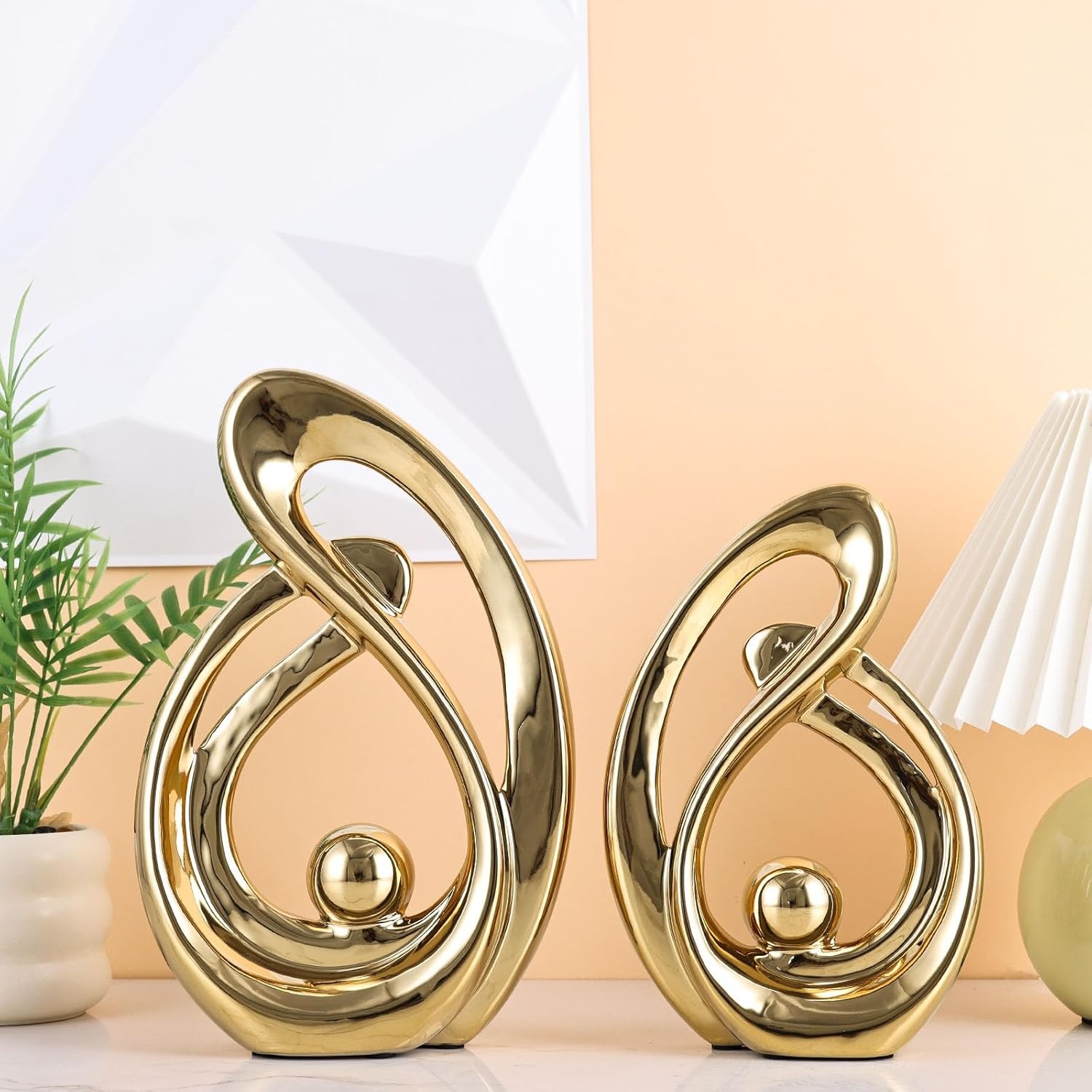 XMGZQ Gouden Decor Accent | Porselein Abstract Beeld | 30% Korting