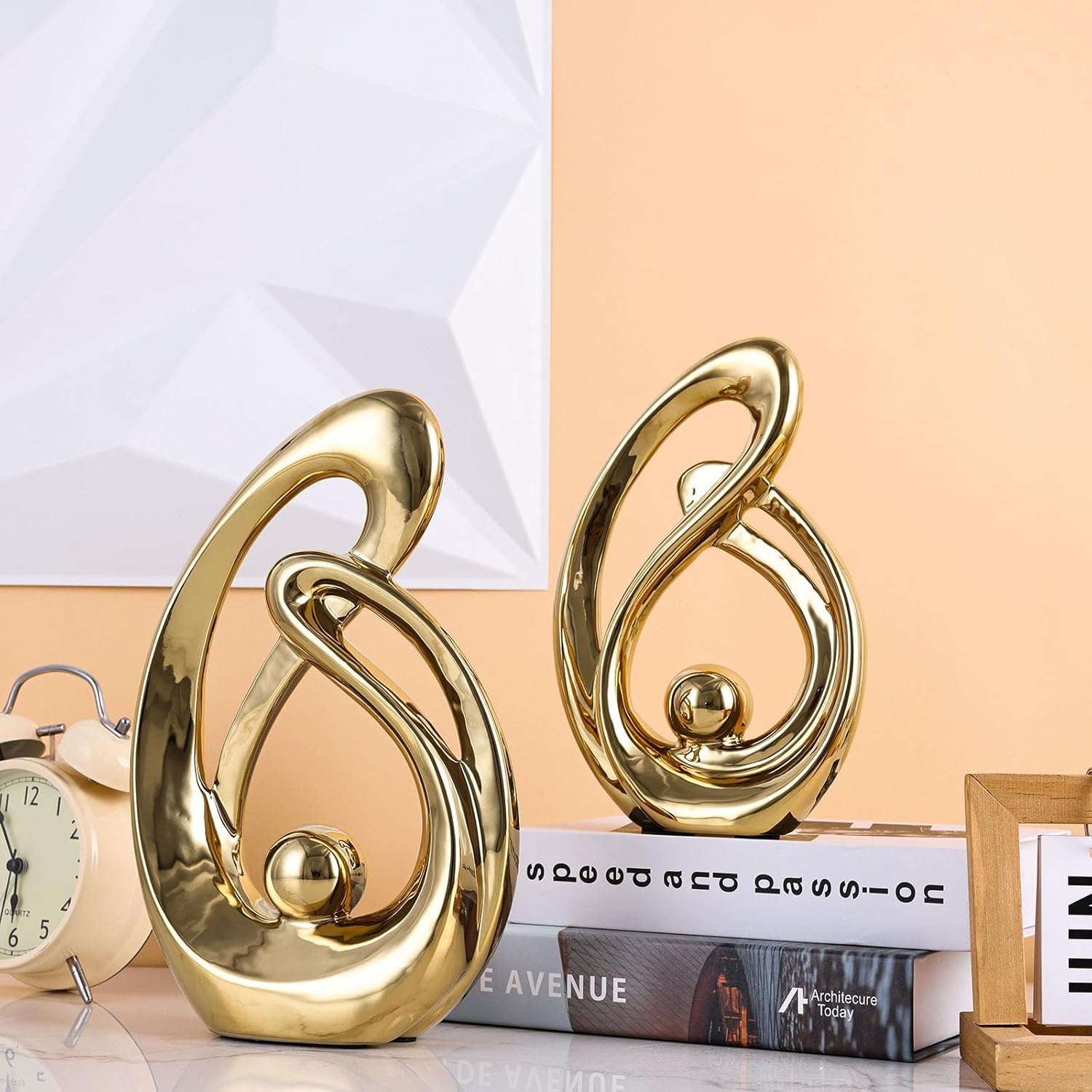 XMGZQ Gouden Decor Accent | Porselein Abstract Beeld | 30% Korting