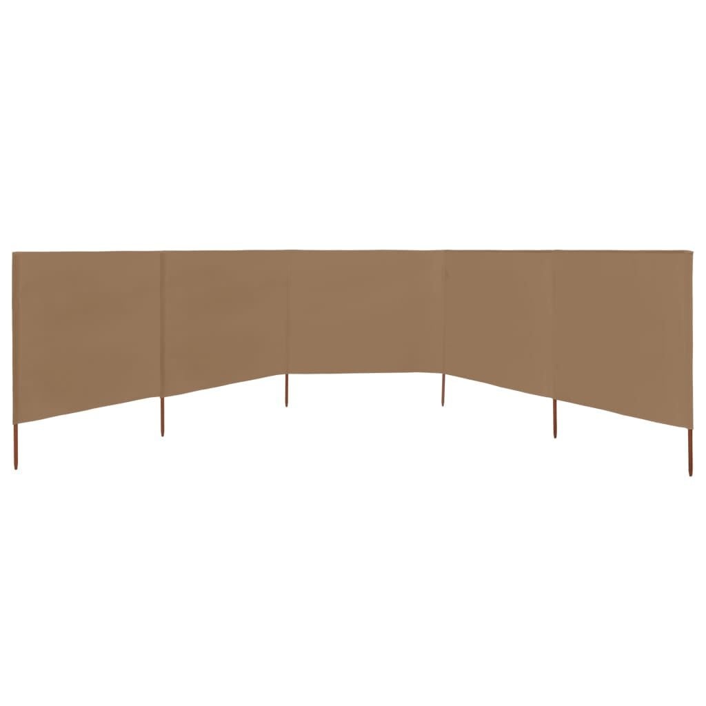 vidaXL Windscherm 5-panelen Taupe (600x160cm) - 55% Korting!