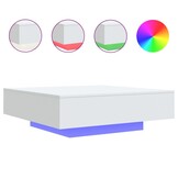 vidaXL Salontafel met LED - 100x100x31 cm Wit | 35% Korting
