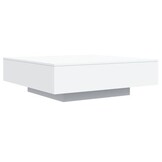vidaXL Salontafel met LED - 100x100x31 cm Wit | 35% Korting