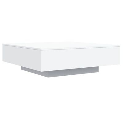 vidaXL Salontafel met LED - 100x100x31 cm Wit | 35% Korting