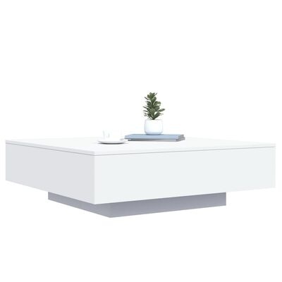 vidaXL Salontafel met LED - 100x100x31 cm Wit | 35% Korting