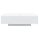vidaXL Salontafel met LED - 100x100x31 cm Wit | 35% Korting