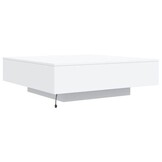 vidaXL Salontafel met LED - 100x100x31 cm Wit | 35% Korting