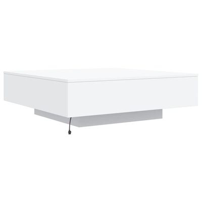 vidaXL Salontafel met LED - 100x100x31 cm Wit | 35% Korting