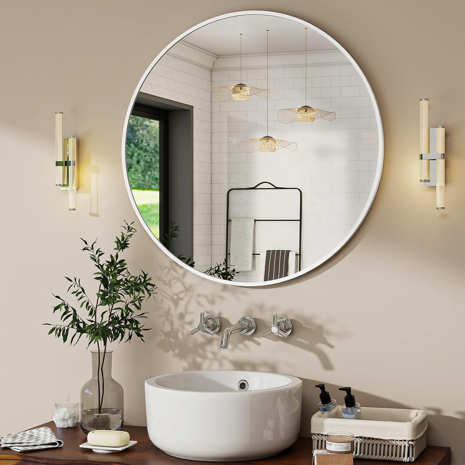 BEAUTYPEAK Ronde Wandspiegel 50cm - Elegant Aluminium | 30% Korting