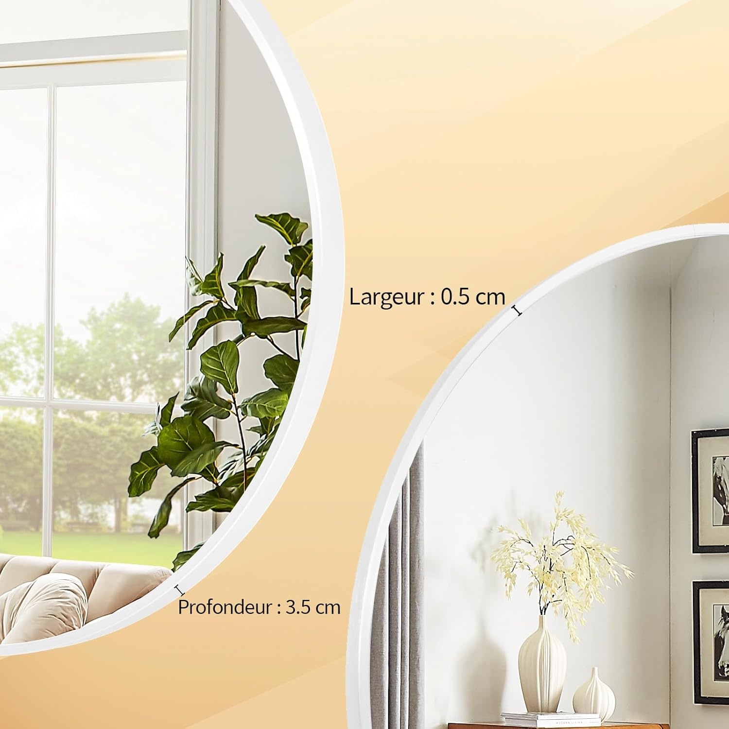 BEAUTYPEAK Ronde Wandspiegel 50cm - Elegant Aluminium | 30% Korting