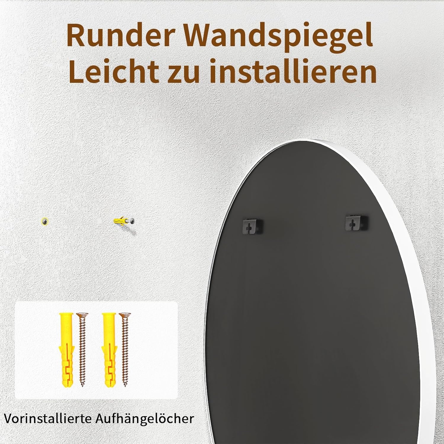 BEAUTYPEAK Ronde Wandspiegel 50cm - Elegant Aluminium | 30% Korting