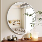 BEAUTYPEAK Ronde Wandspiegel 50cm - Elegant Aluminium | 30% Korting