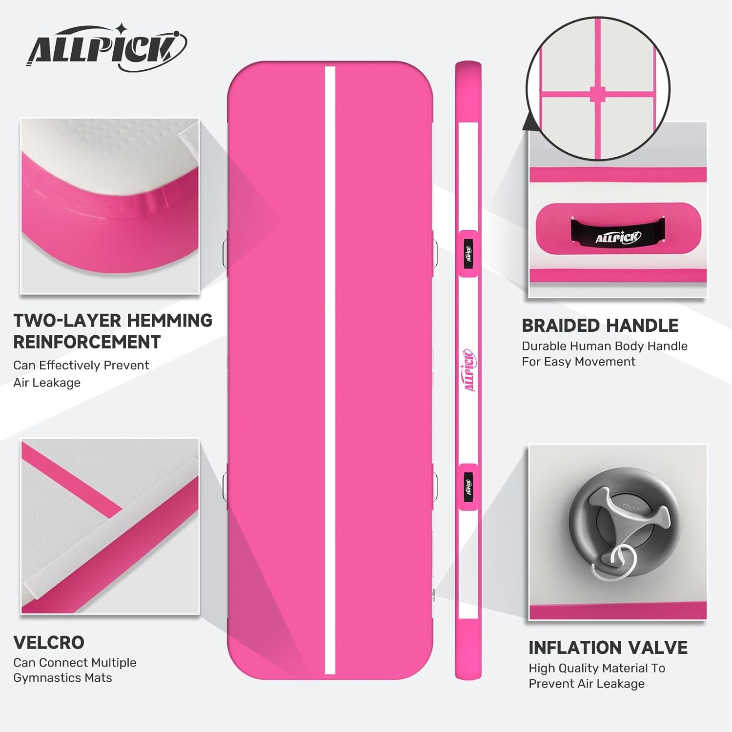 ALLPICK Gym Mat 75cm - 30% Korting! Ideaal voor Gym, Yoga & Tumbling