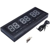 ZJchao Wandklok Blauw - Grote Cijfers, Kalender & Temperatuur - 30% Korting!