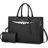 LOVEVOOK Laptoptas 15.6" Zwart Lederen Tote Bag - 60% Korting!