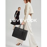 LOVEVOOK Laptoptas 15.6" Zwart Lederen Tote Bag - 60% Korting!