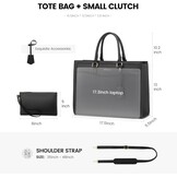 LOVEVOOK Laptoptas 15.6" Zwart Lederen Tote Bag - 60% Korting!