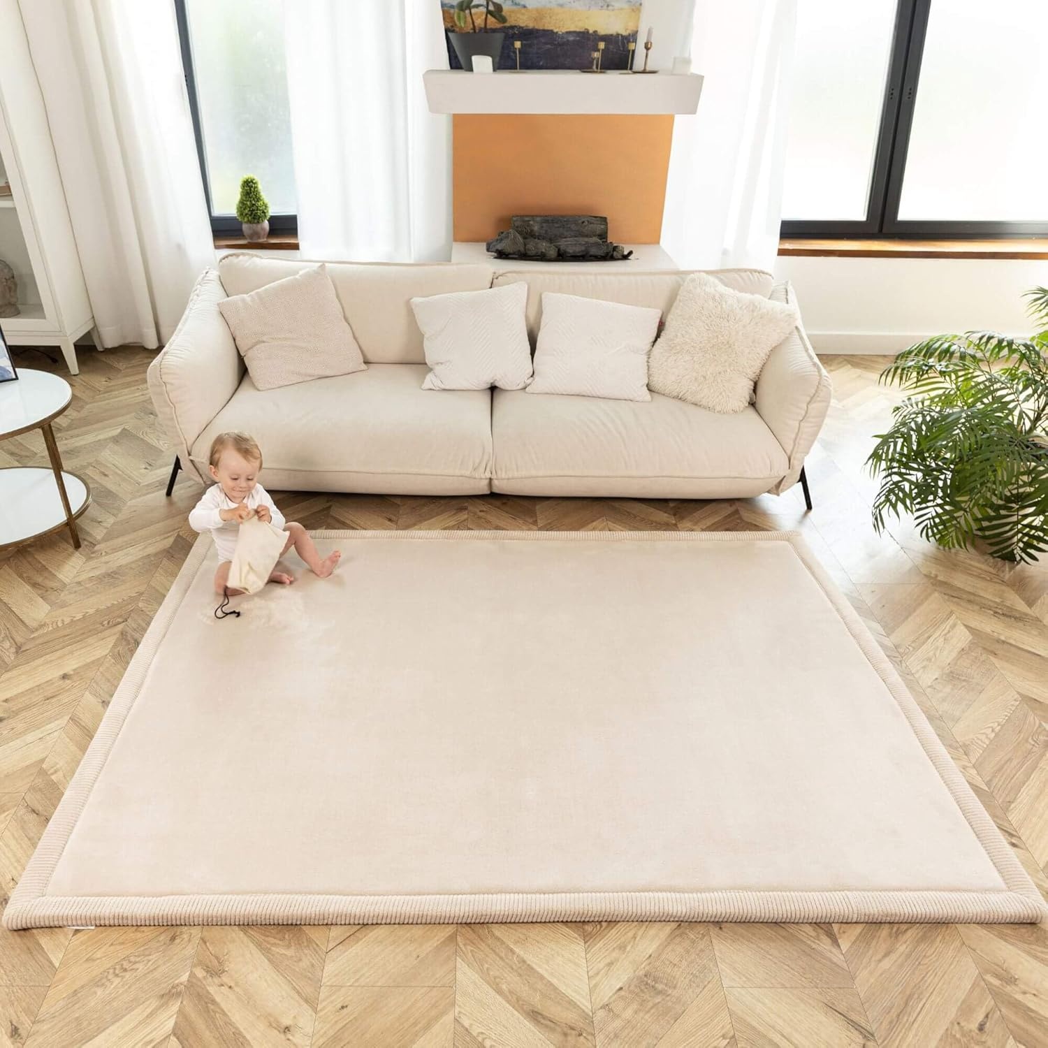 Cloud Soft Speelmat Baby Beige 200x150x2.5cm - 35% Korting!