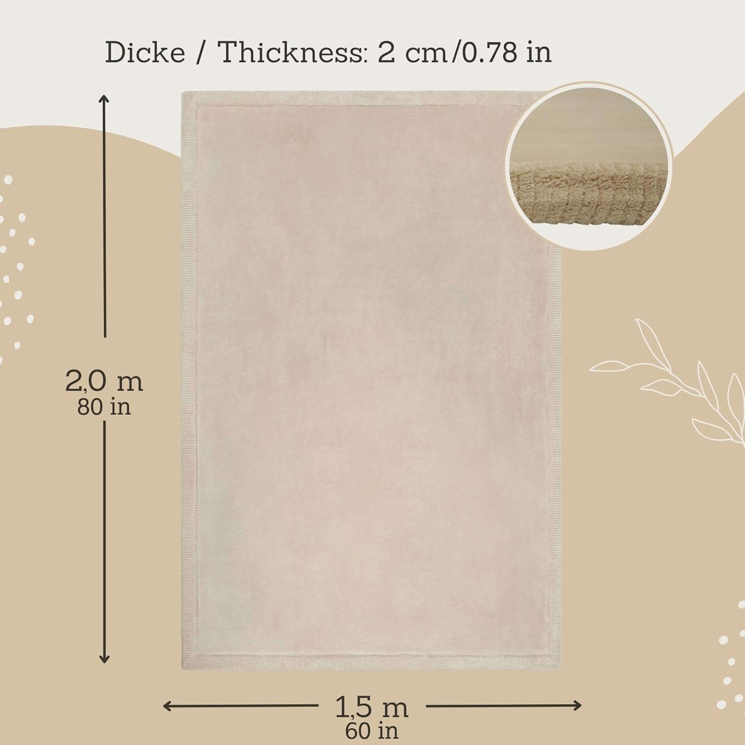 Cloud Soft Speelmat Baby Beige 200x150x2.5cm - 35% Korting!