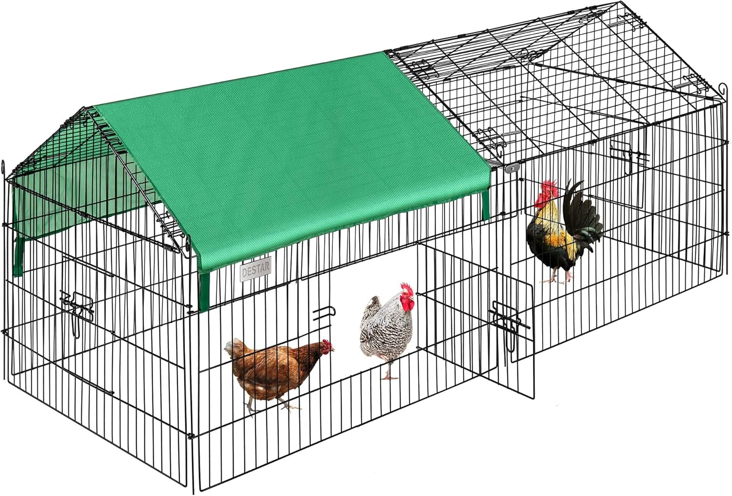 DEStar Kip & Konijnenhok 181cm - Opvouwbaar Metalen Dierverblijf - 30% Korting!