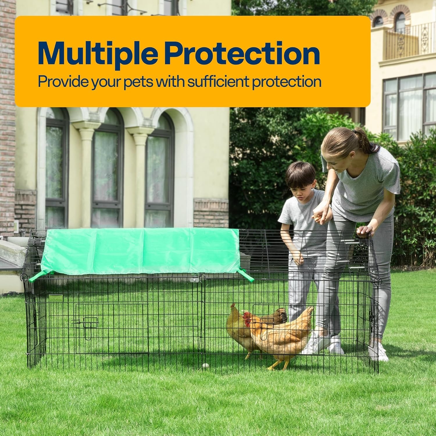 DEStar Kip & Konijnenhok 181cm - Opvouwbaar Metalen Dierverblijf - 30% Korting!