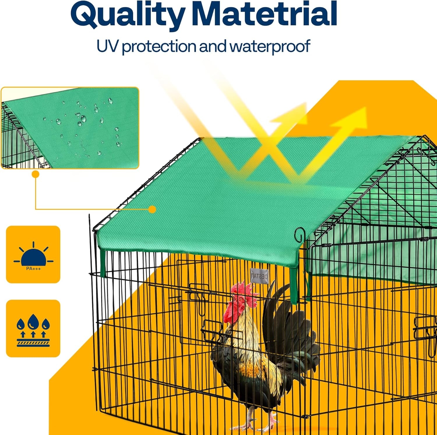 DEStar Kip & Konijnenhok 181cm - Opvouwbaar Metalen Dierverblijf - 30% Korting!