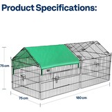 DEStar Kip & Konijnenhok 181cm - Opvouwbaar Metalen Dierverblijf - 30% Korting!