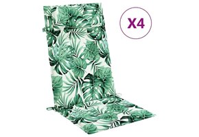 vidaXL Stoelkussens Hoge Rug - 4 stuks, Bladpatroon Oxford Stof - 57% Korting!