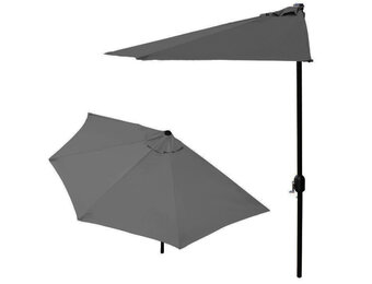 Balkonparasol Grijs 240 cm met Zwengel - 55% Korting!