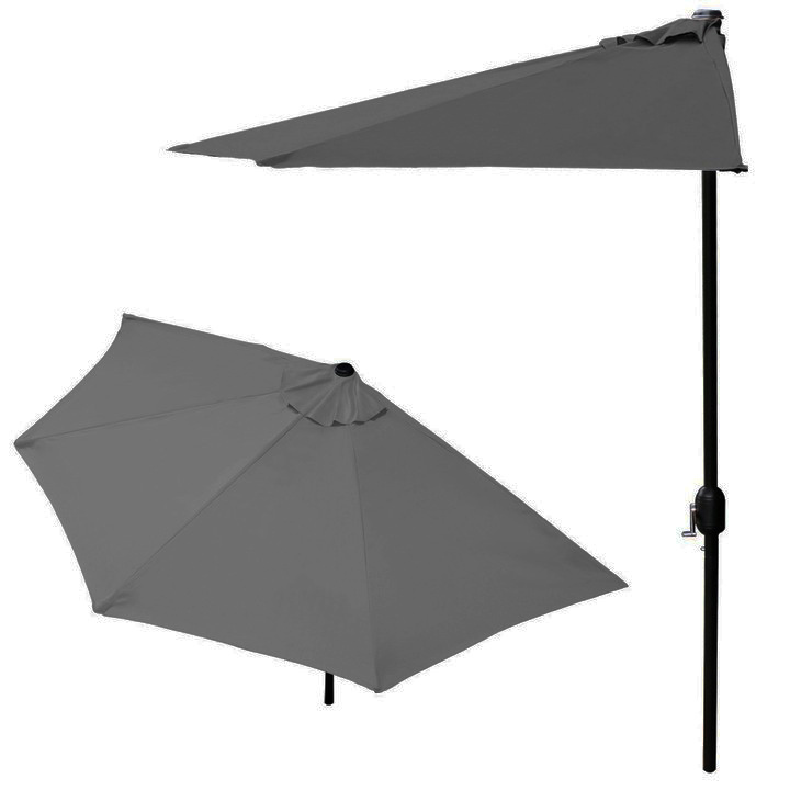 Balkonparasol Grijs 240 cm met Zwengel - 55% Korting!