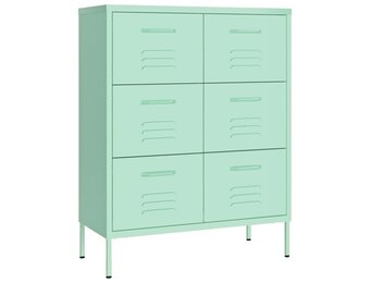 vidaXL Ladekast Staal Mint - 80x35x101,5 cm | 60% Korting