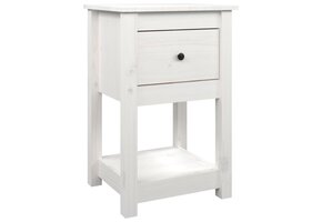 vidaXL Nachtkastje Grenenhout Wit - 62% Korting!