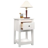 vidaXL Nachtkastje Grenenhout Wit - 62% Korting!