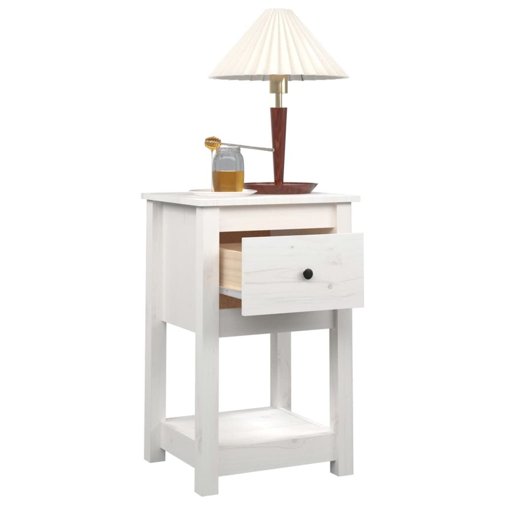 vidaXL Nachtkastje Grenenhout Wit - 62% Korting!