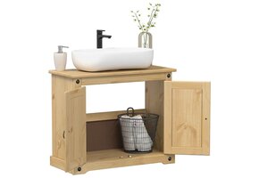 vidaXL Corona Wastafelkast Grenenhout - 73x33x60cm - 41% Korting!